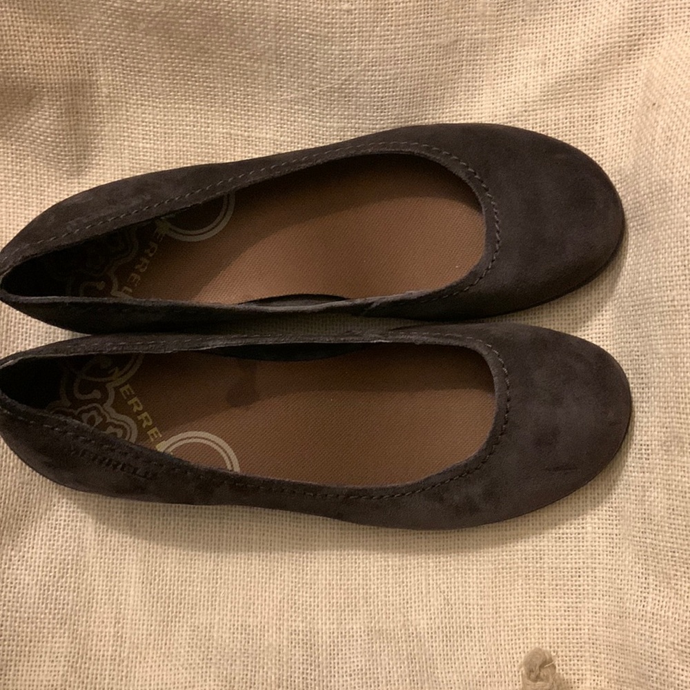 - MERRELL Performance Plum Suede Leather Ballet Flat Comfort Shoes Size 8 …